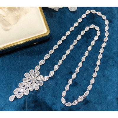 Natural Diamonds Luxury Big Necklace Earring