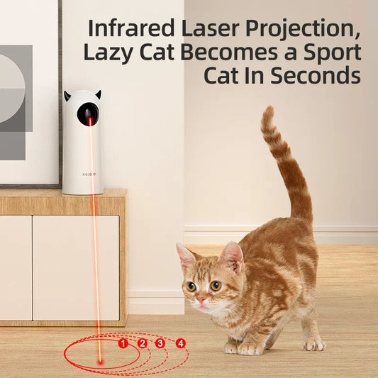 ROJECO Automatische Kattenspeeltjes: Interactief, Slim Teaserspel met LED Laser, Ideaal voor Binnen.