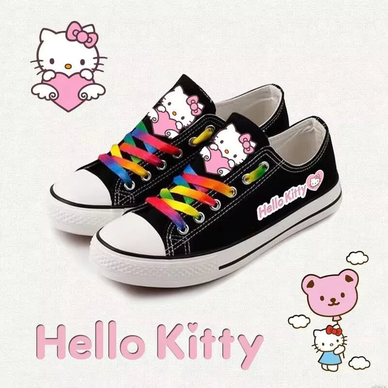 Hot selling Hello Kitty low top canvas shoes for women