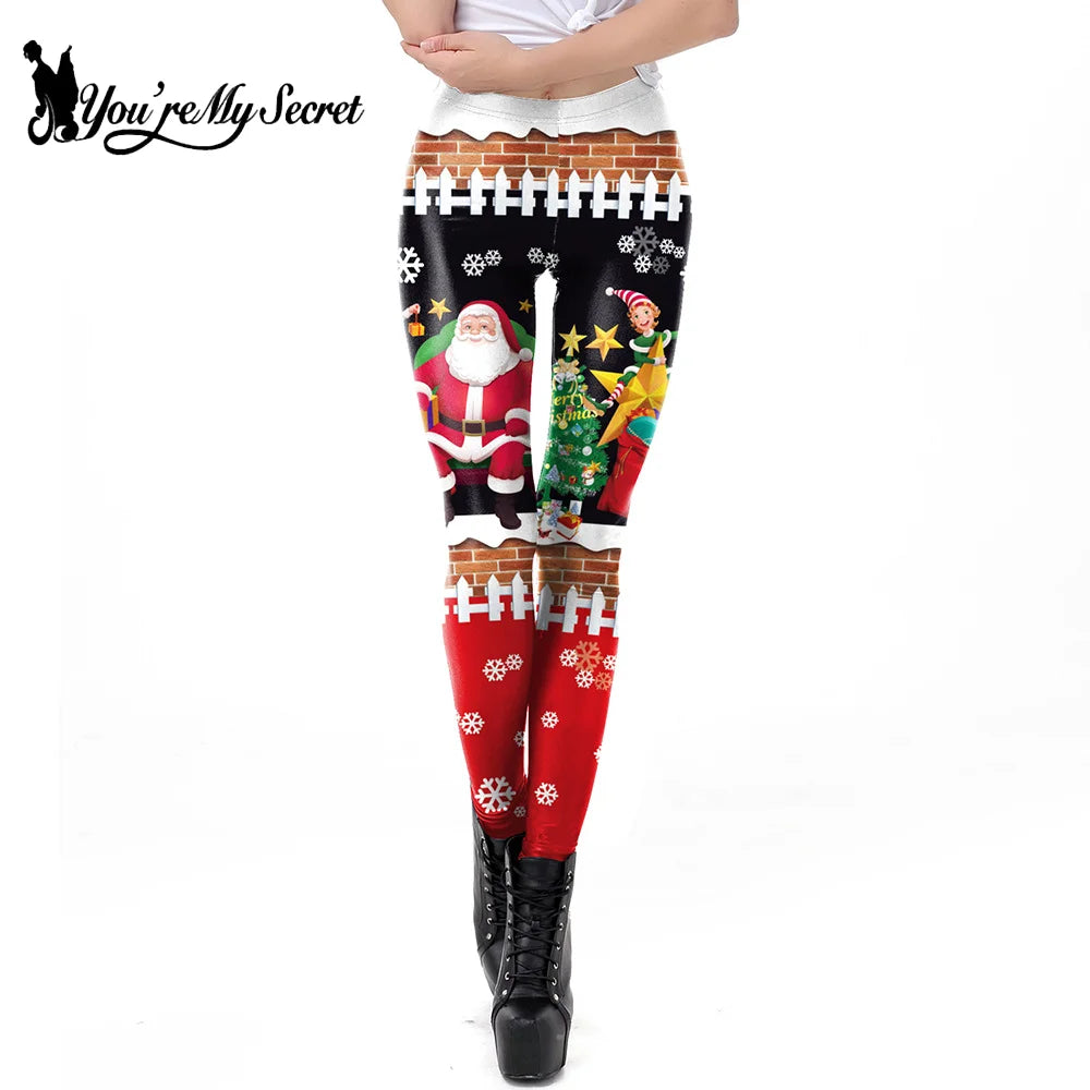 Women Sexy Christmas Skinny Leggings Yoga Pants