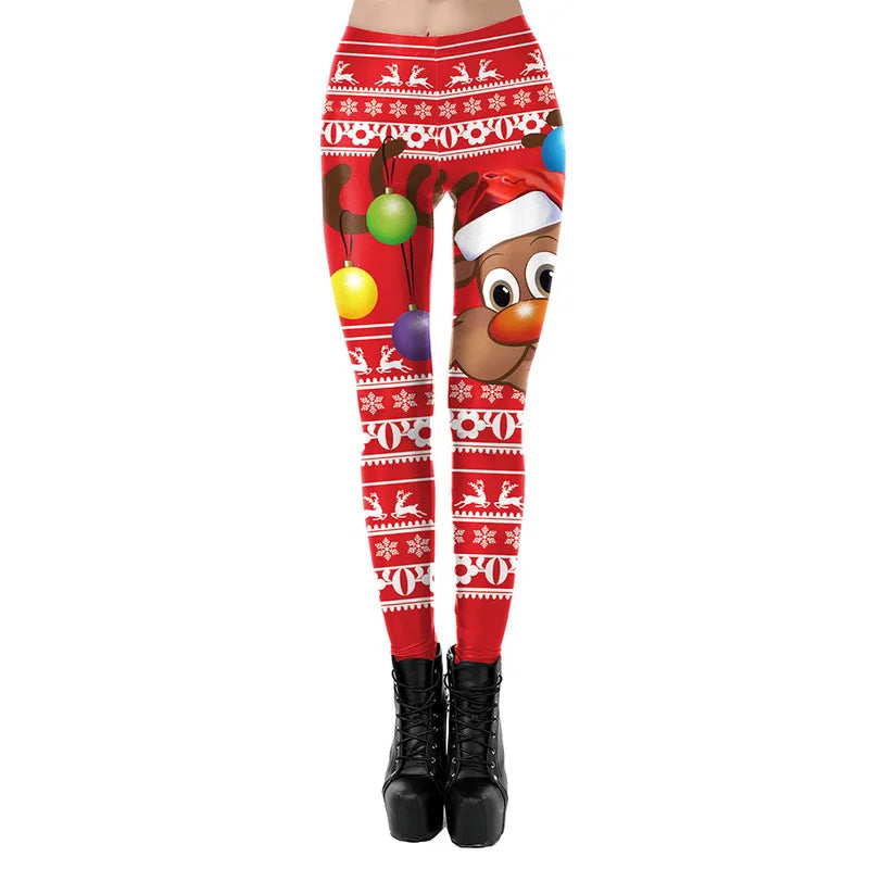 Women Sexy Christmas Skinny Leggings Yoga Pants