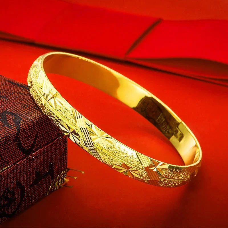 Gold Plated Simple Clasp Bracelets Bangle for Women