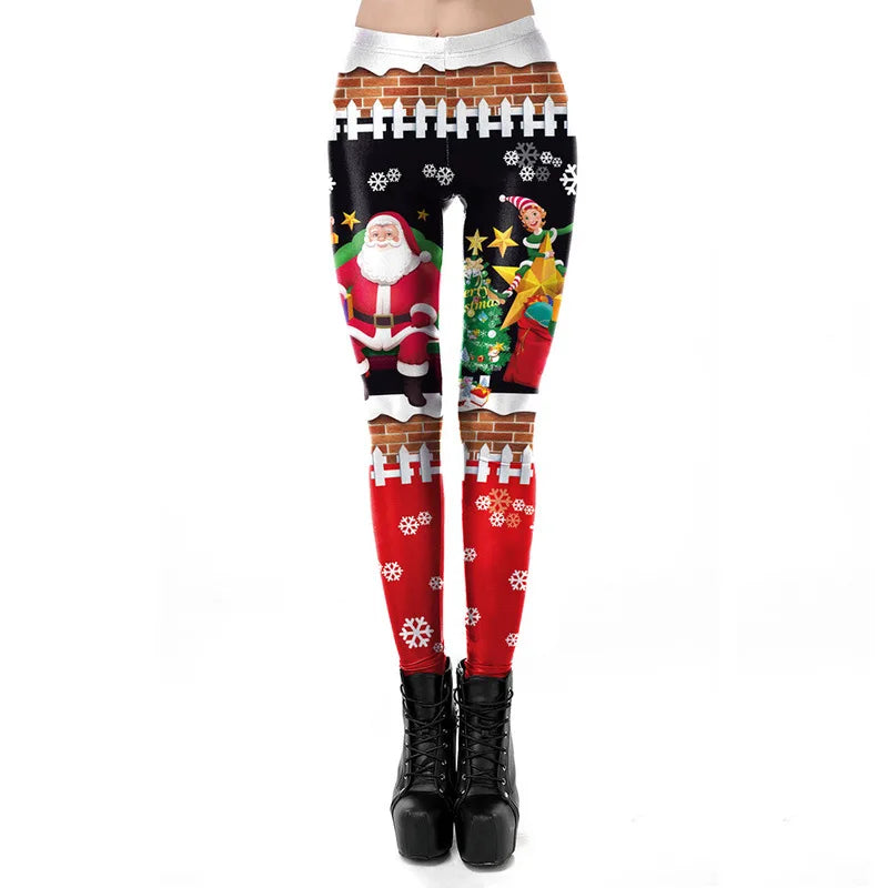 Women Sexy Christmas Skinny Leggings Yoga Pants