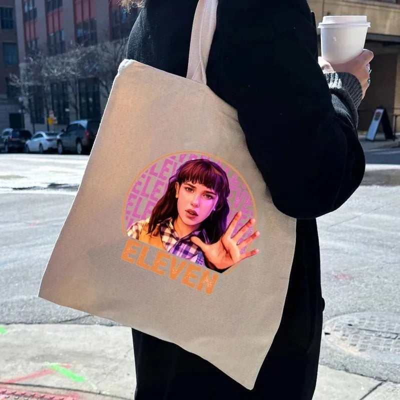 Stranger Thing Cartoon Canvas Women Tote Bags