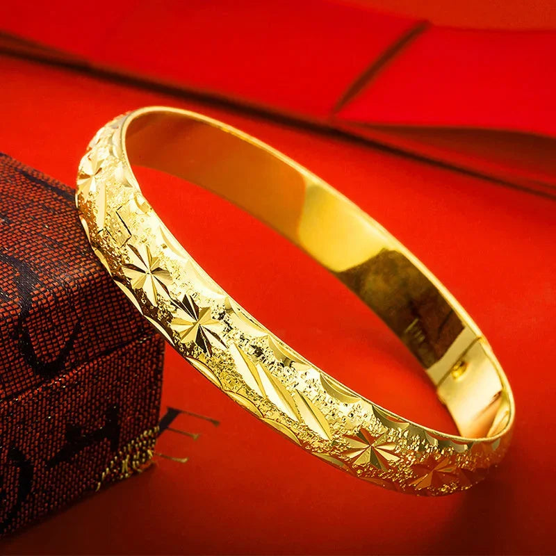 Gold Plated Simple Clasp Bracelets Bangle for Women