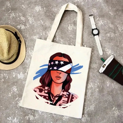 Stranger Thing Cartoon Canvas Women Tote Bags