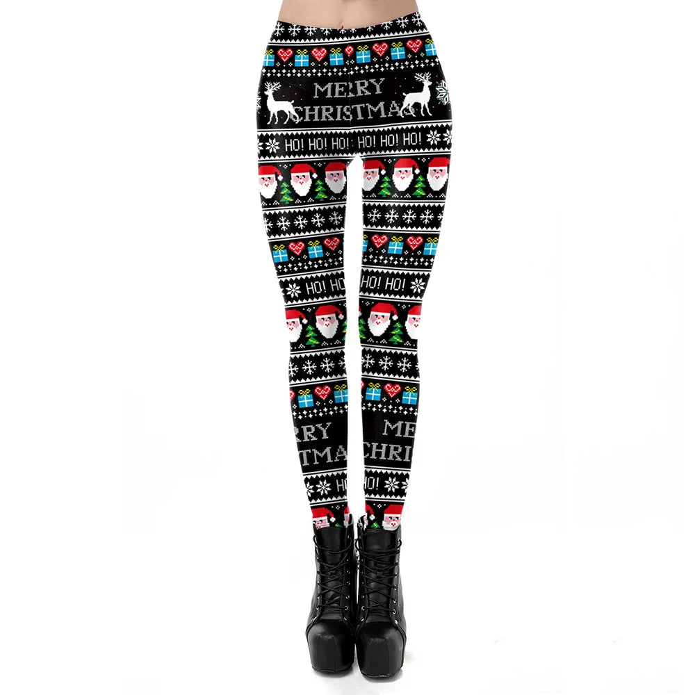 Women Sexy Christmas Skinny Leggings Yoga Pants