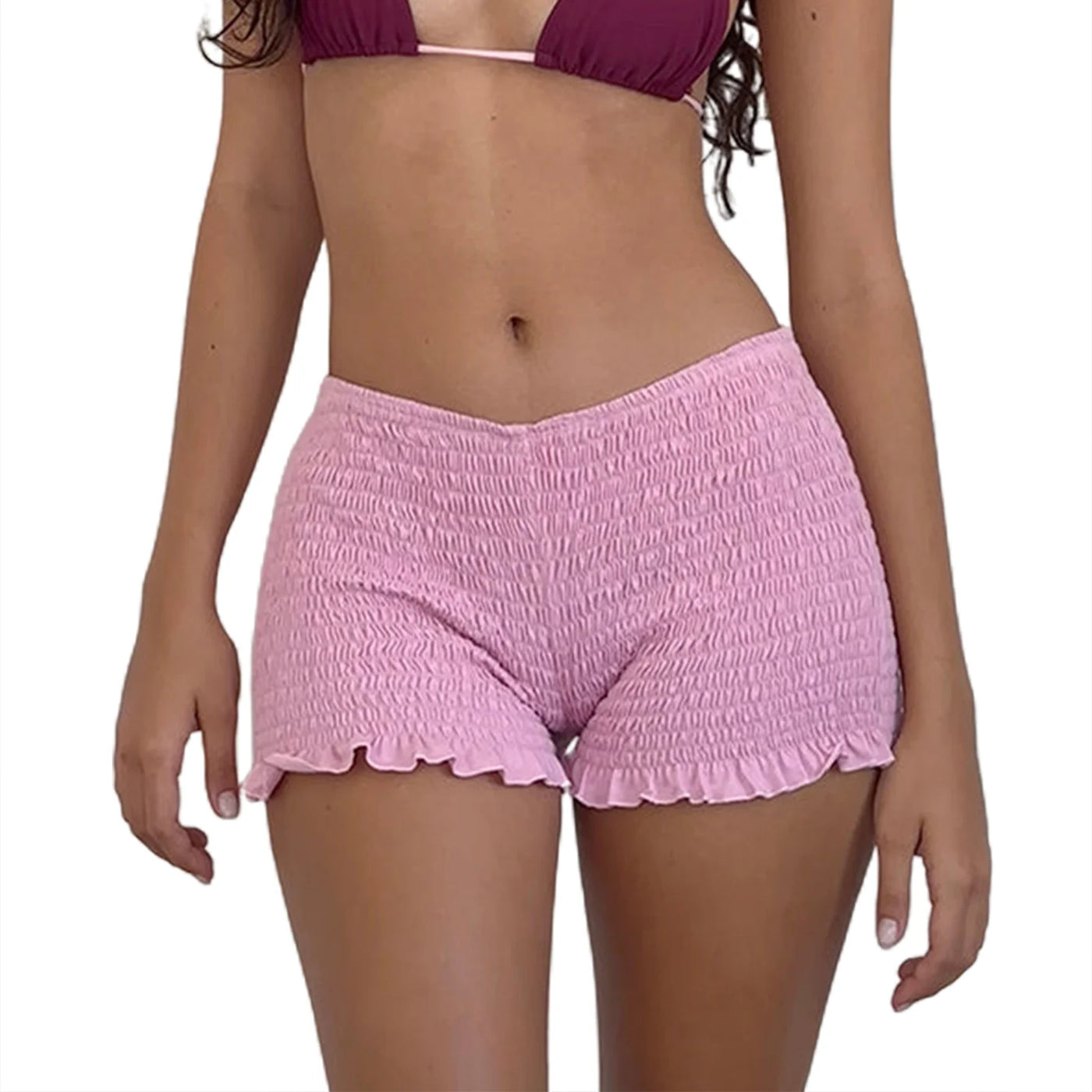 Women Frilly Ruffle Micro Bloomers Shorts