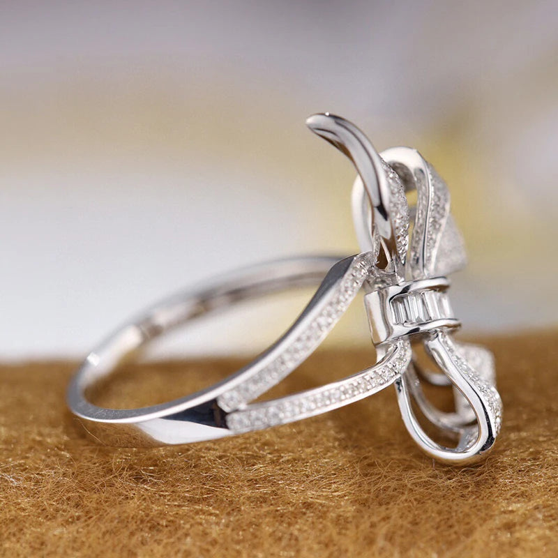 Diamond 0.35ct Bowknot Ring Gifted For Woman